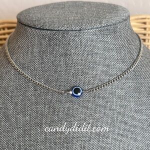 NWT Handmade Candy Did It! Dark Blue Eye Of Protection Necklace